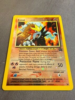 Vintage Pokémon card Entei 2001